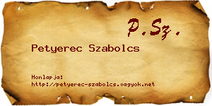 Petyerec Szabolcs névjegykártya